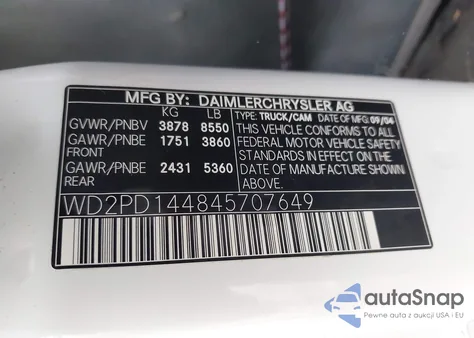 2004 Dodge Sprinter из США, поврежденный, VIN WD2PD144845707649